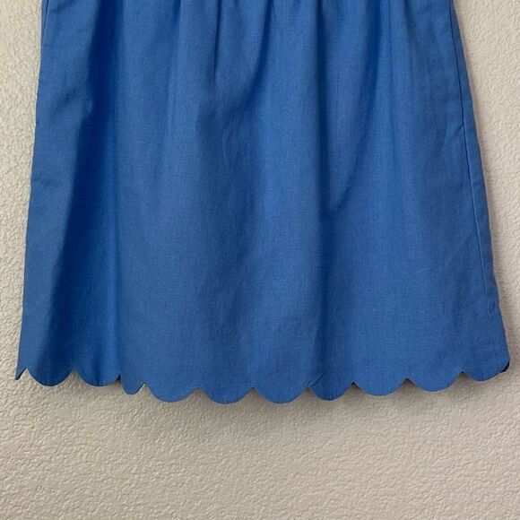 NWOT J. Crew Linen Blend Blue Scallop Hem Pull On Skirt - Picture 5 of 11